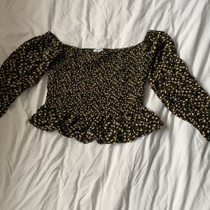 Black and yellow hollister off the shoulder blouse!!